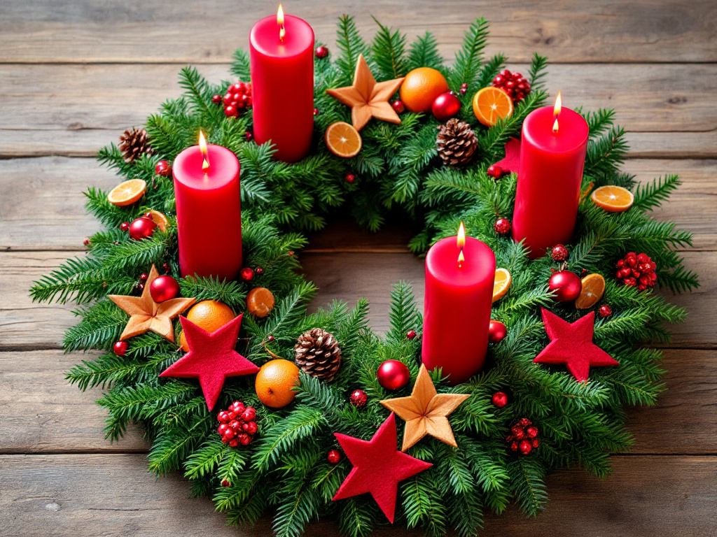  Adventskranz basteln im Kindergarten » Kreative Ideen Bildidee 