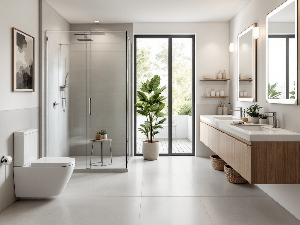 Badezimmer mit grauen Fliesen » Stilvolle Ideen entdecken