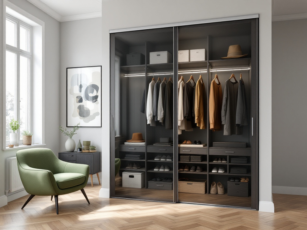 Schiebetur Nische Garderobe