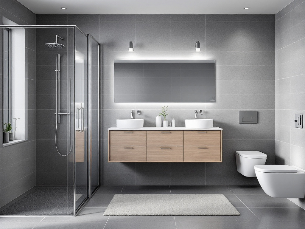 Klebe-Vinyl Beton Rheine Fliesenoptik Dezent Klebe-Vinyl Beton Rheine Fliesenoptik Dezent