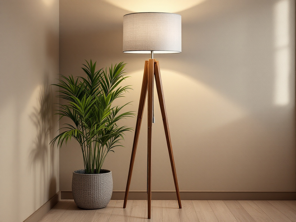 Stilvolle Stehlampe Aus Holzbalken Selber Bauen Bild