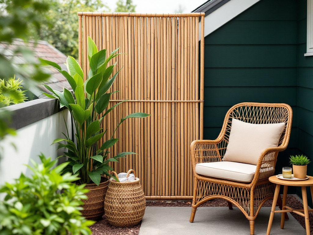 Balkon Sichtschutz 75x1700cm - UV-beständige Blickdichte Abdeckung Ohne Bohren (Beige)