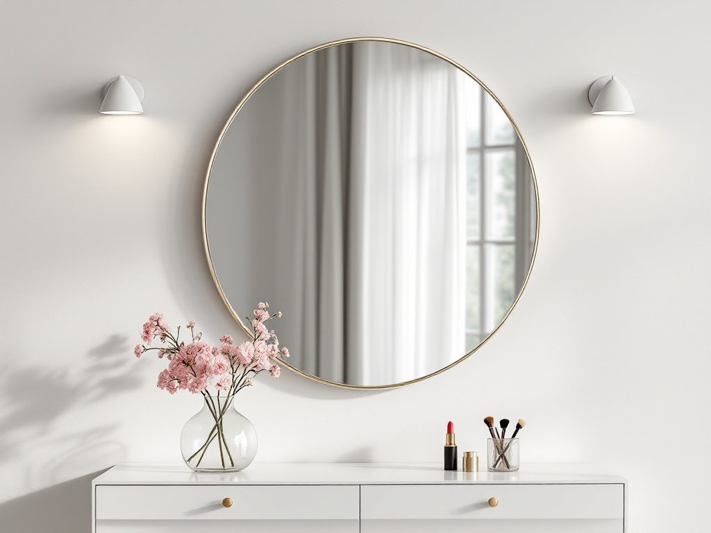 XiaoLidm Selbstklebende Spiegel 2er Set - 40cm Rundspiegel Zum Kleben